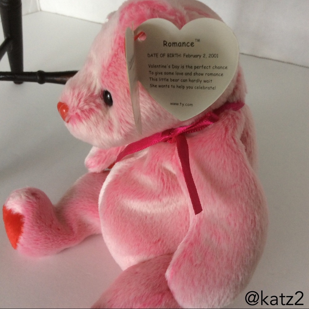 Ty Beanie Baby Retired Romance Bear 2001 - Picture 2 of 3